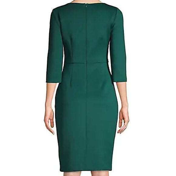 NEW! Eliza J V-Neck Sheath Green Coctail Dress, Size 4 - Picture 3 of 15